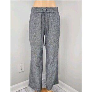 NY & Co Soho Street Womens Gray Linen Blend Drawstring Wide Leg Pants Size Med.